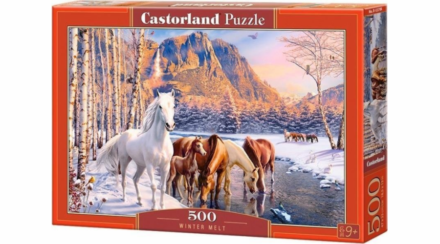Puzzle 500 elementów Konie zimowy krajobraz