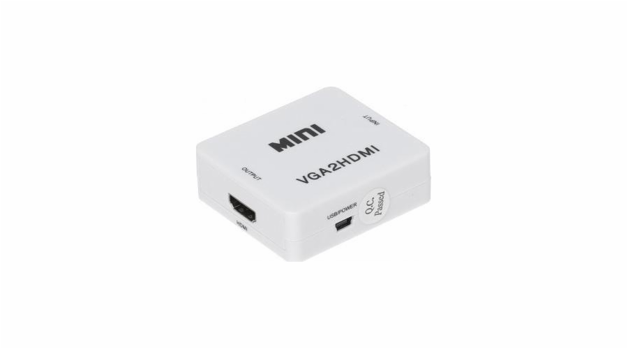 AV HDMI Adapter-D-Sub (VGA) + Jack 3,5 mm bílý (VGA + AU/HDMI-ECO)