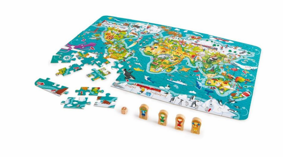 Puzzle Hape dětské - Mapa světa 2 v 1