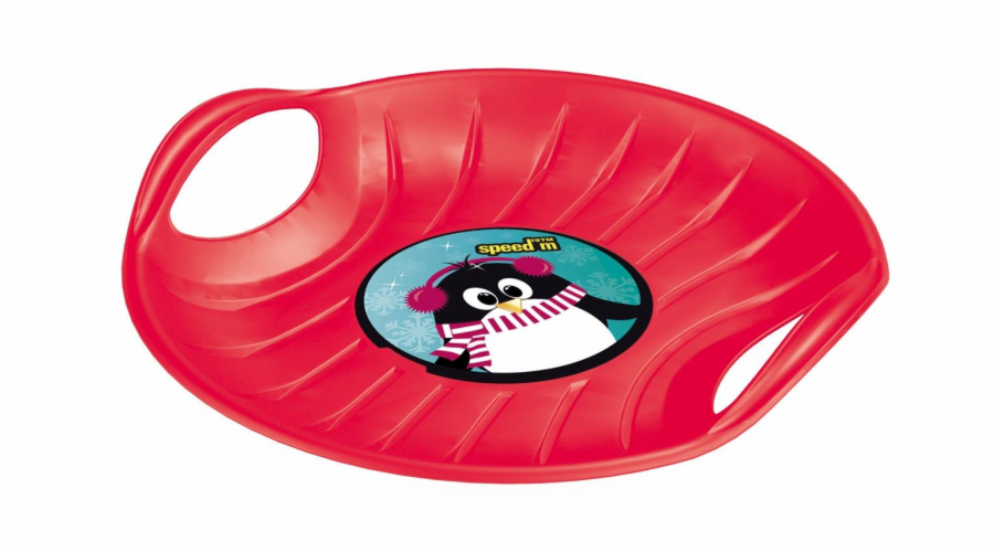 Lopata sáňkovací červená s tučňákem