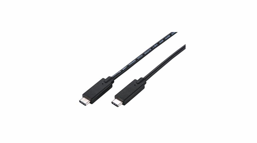 C-TECH kabel USB 3.2, Type-C (CM/CM), PD 100W, 20Gbps, 1m, černý