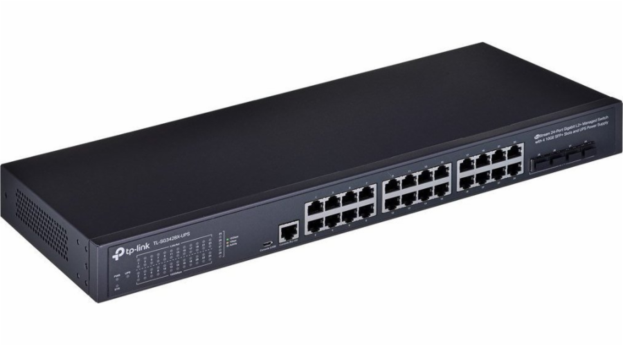 TP-Link OMADA JetStream switch pro připojení k UPS TL-SG3428X-UPS (24xGbE, 4xSFP+, 2xconsole, fanless)
