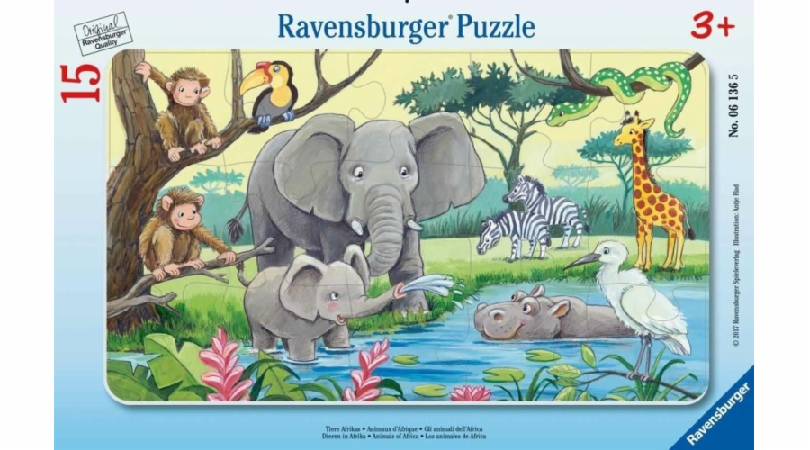 Ravensburger puzzle 15 afrických zvířat