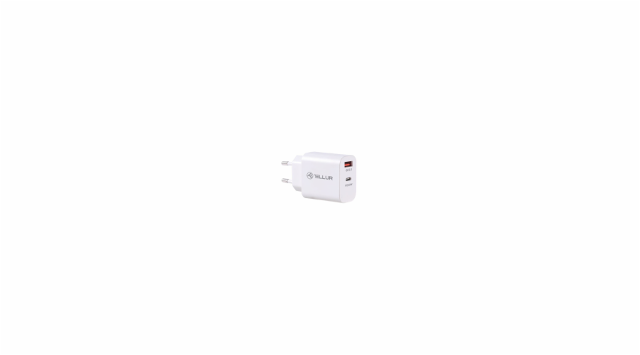 Tellur PDHC101 síťová dvouportová USB nabíječka, PD 20W + QC3.0 18W, bílá