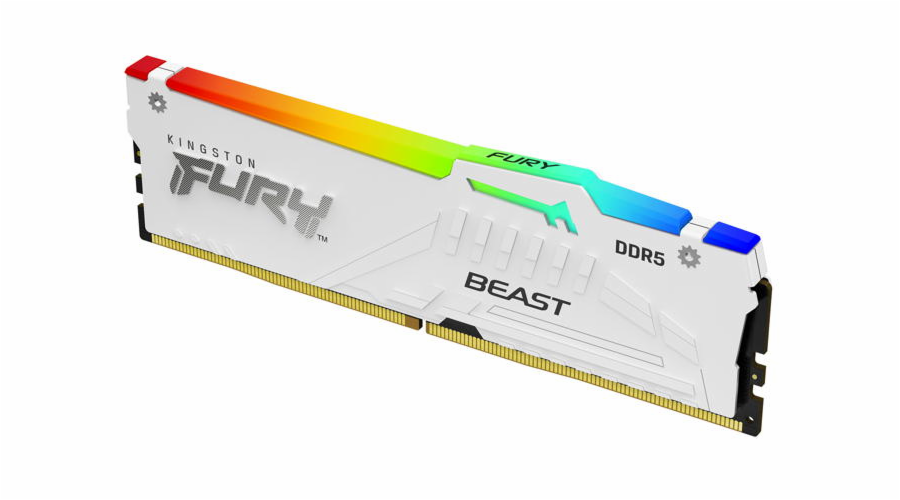 Kingston FURY Beast White/DDR5/32GB/5600MHz/CL40/1x32GB/RGB/White KF556C40BWA-32 KINGSTON DIMM DDR5 FURY Beast White RGB XMP 32GB 5600MT/s CL40