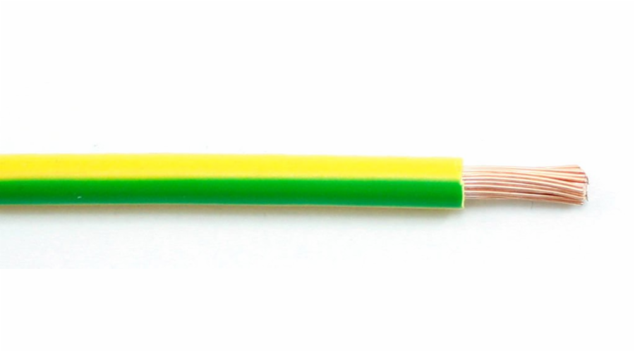 Kabel H07V-K CYA zemnící pro soláry, měděný 1x 16mm2 - žluto-zelený, cena za 1m