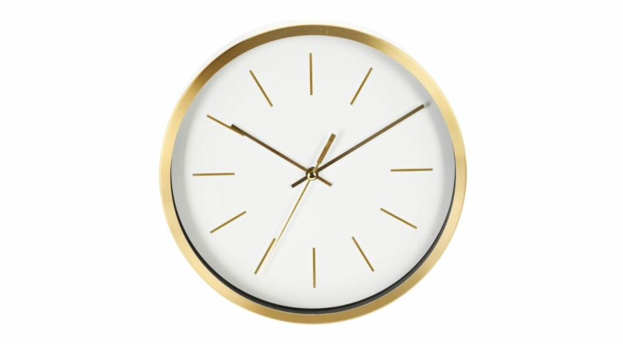SEGNALE Nástěnné hodiny se zlatým rámem 25 cm bílá KO-837362230bila