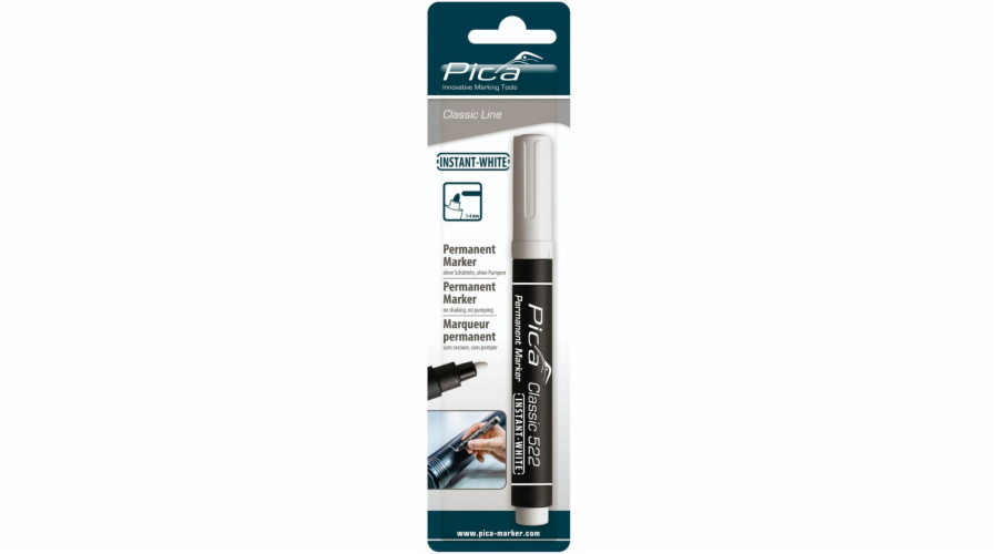 Pica Permanent Marker INSTANT white, Bullet Tip, 1-4mm Retail