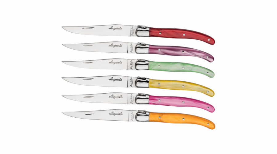 Jean Dubost Laguiole 6 pcs. Steak Knives Set Mixed Colours