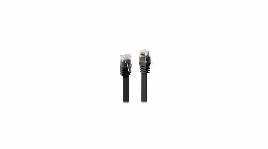 XtendLan patch kabel Cat6, UTP - 5m, černý, plochý