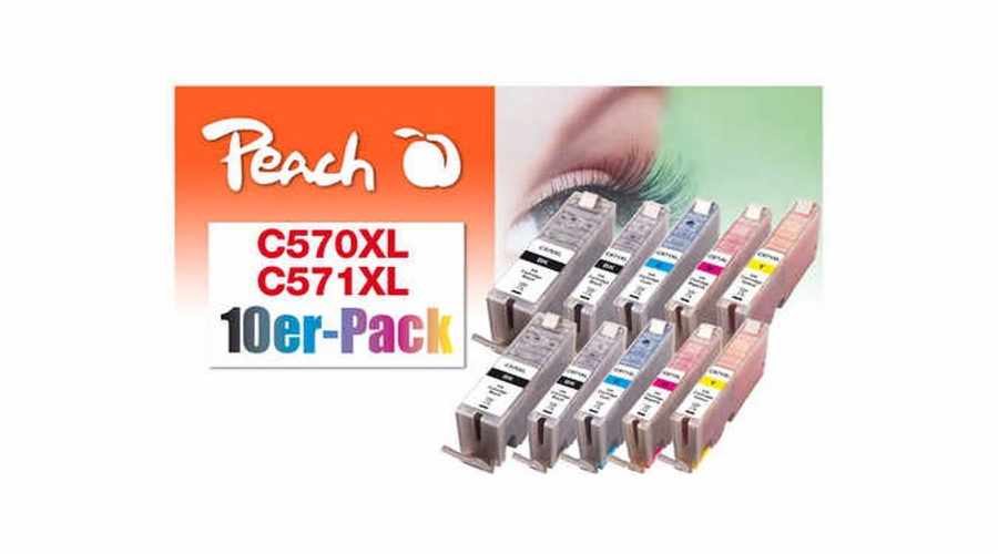 PEACH kompatibilní cartridge CanonPGI-570XL/CLI-571XL Com pack 4x13 ml,1xBlack,1xCyan,1xMagenta,1xYellow, 1x23ml blac