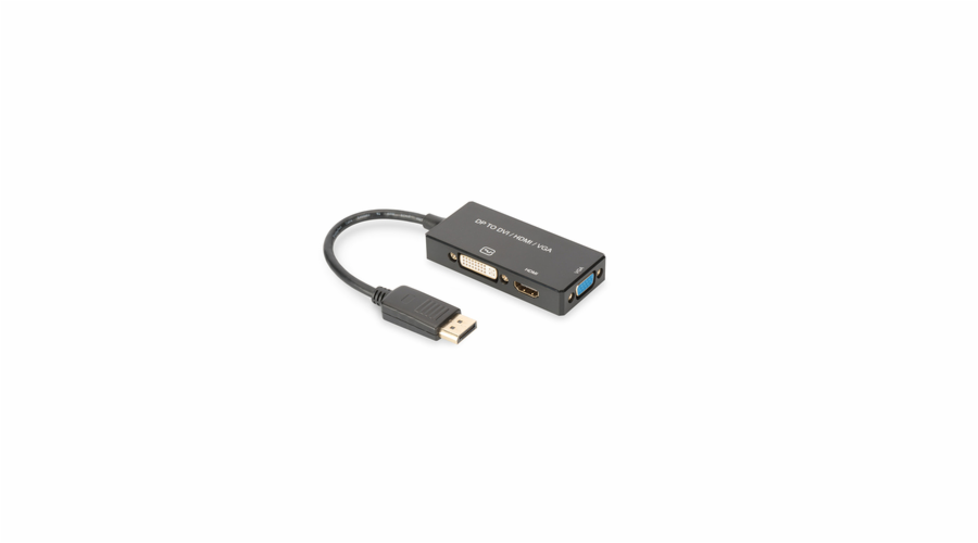 DIGITUS DisplayPort 3in1 Adapt/ Konverter - DP-HDMI+DVI+VGA 20cm