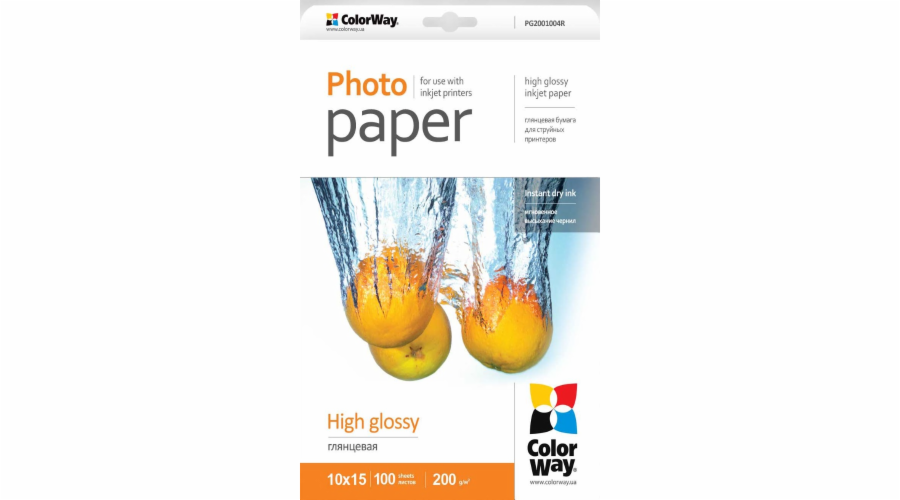 COLORWAY fotopapír/ high glossy 200g/m2, 10x15 / 100 kusů