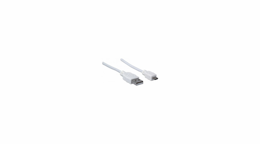 MANHATTAN Kabel propojovací USB 2.0 A Male / Micro-B Male, 1.8m, bílý