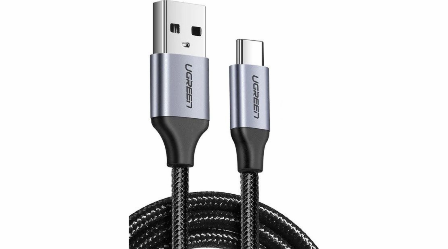 USB kabel Uzelený Poniklovaný kabel USB-C QC3.0 UGREEN 0,25 m s hliníkovým konektorem černý