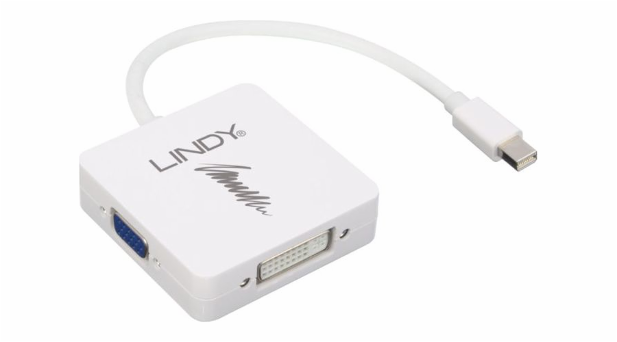 Lindy DisplayPort Mini - HDMI - VGA - DVI-I AV adaptér bílý (41035)