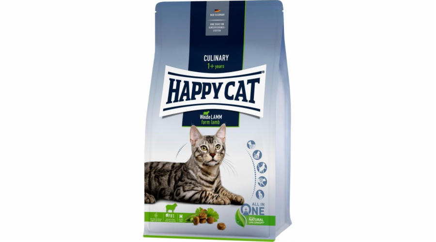 Šťastná kočka kulinářské jehněčí, suché jídlo, pro dospělé, jehněčí, 10 kg, pytel