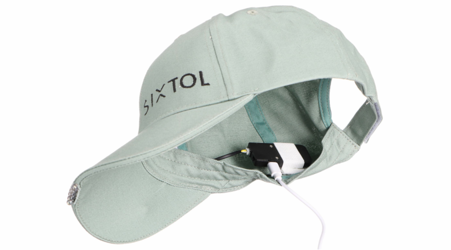 SIXTOL Kšiltovka s LED světlem B-CAP 25lm, nabíjecí, USB, univerzální velikost, zelená SIXTOL