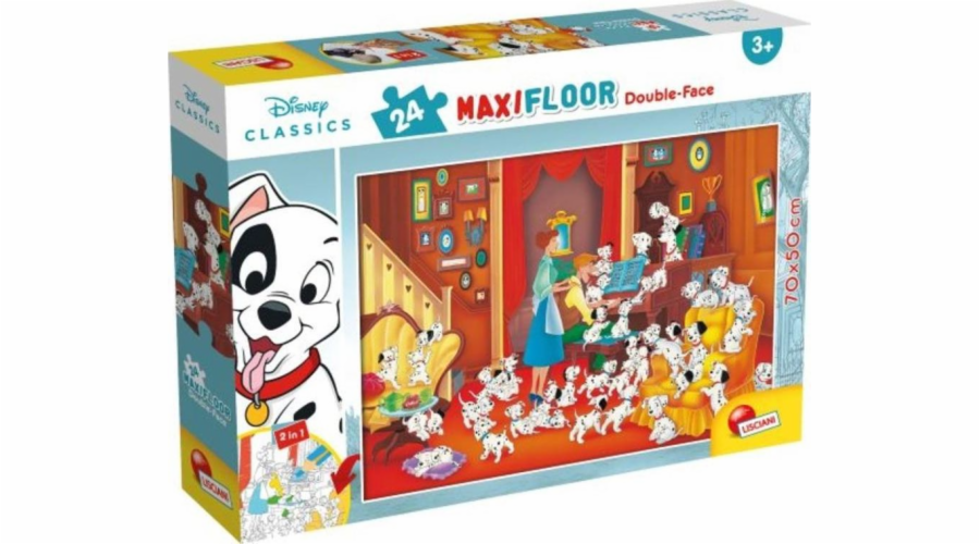 Lisciani Oboustranné podlahové puzzle Maxi 24 Disney classic