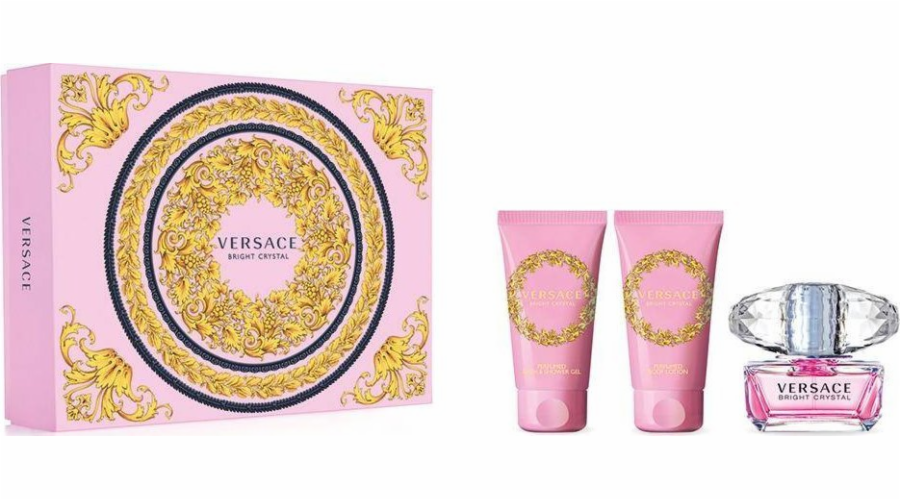 Versace Versace Bright Crystal Set Toalet Water Spray 50ml + sprchový gel 50ml + tělové mléko 50ml