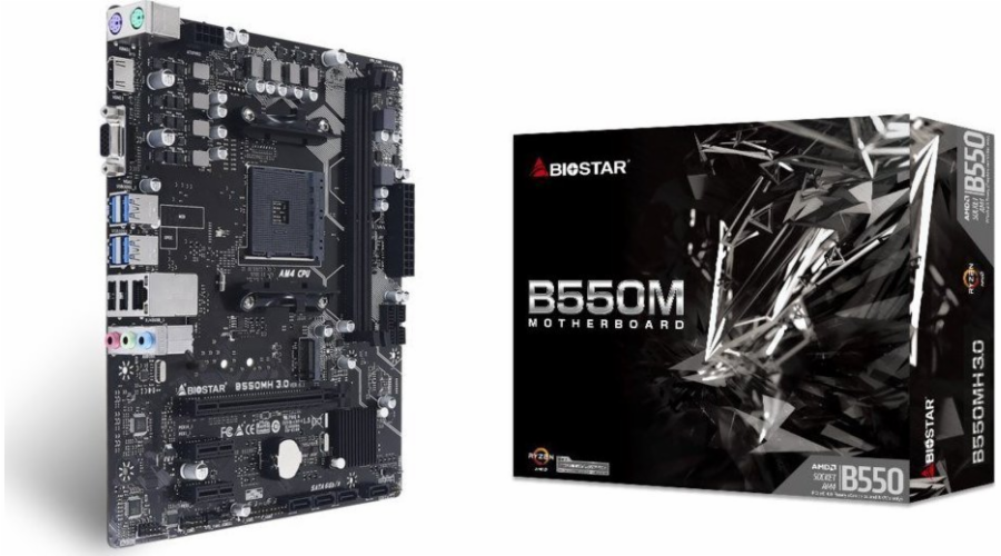 Základní deska Biostar základní deska | Biostar | AMD B550 | SAM4 | Micro-ATX | paměť DDR4 | 2xpci-Express 3.0 1x | 1xpci-Express 3,0 16x | 1xm.2 | 1x15Pin D-Sub | 1xhdmi | 1xaudio-in | 1xmicrophone |