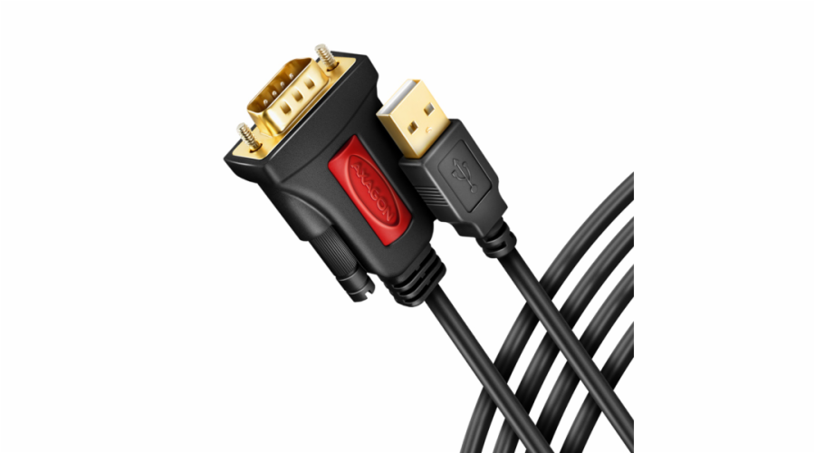 AXAGON ADS-1PSN, USB-A 2.0 - sériový RS-232 DB9-M Prolific adaptér / kabel 1.5m