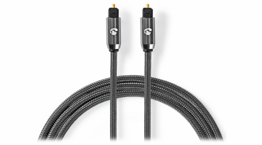 NEDIS PROFIGOLD optický audio kabel/ TosLink zástrčka - TosLink zástrčka/ bavlna/ šedý/ BOX/ 5m