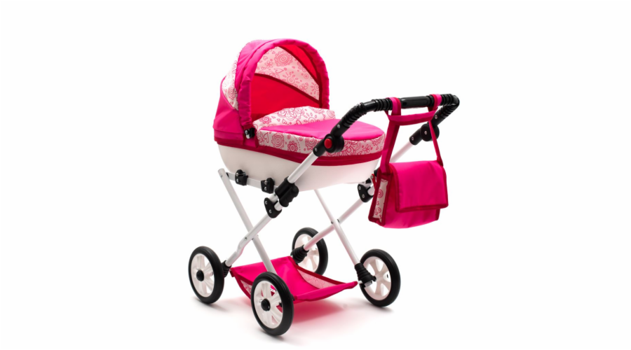 Dětský kočárek pro panenky New Baby COMFORT růžový srdíčka