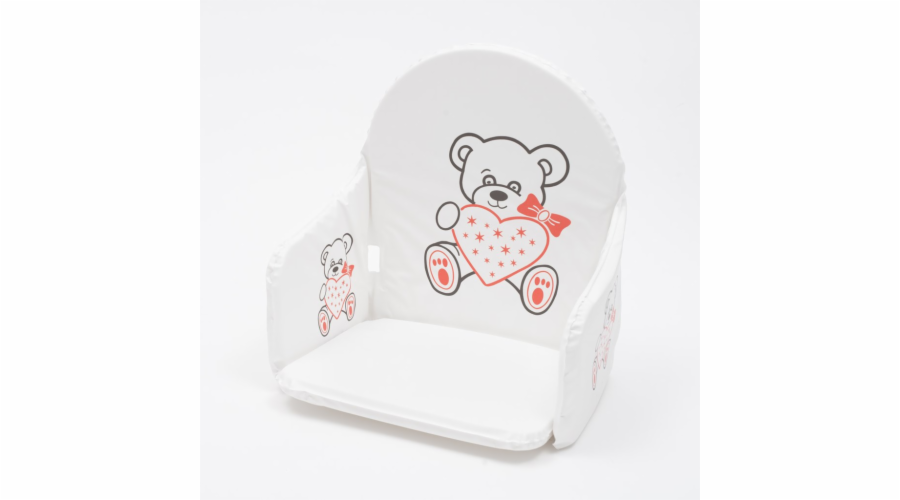 Vložka do dřevěných jídelních židliček typu New Baby Victory bílá medvídek srdíčko