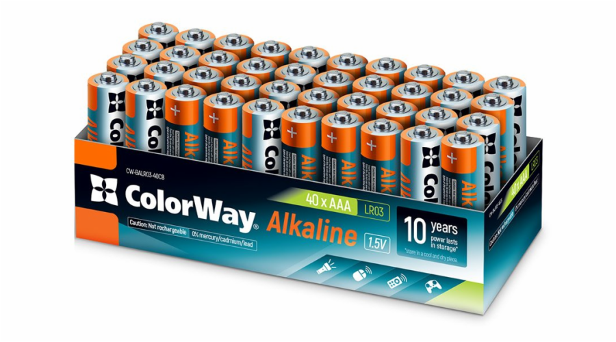 Colorway alkalická baterie AAA/ 1.5V/ 40ks v balení
