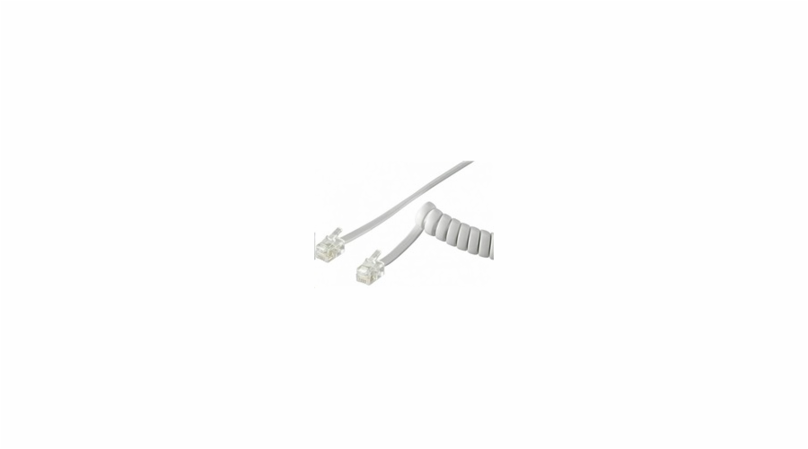 PremiumCord Kabel telefonní sluchátkový kroucený 4 žíly 4m - bílý