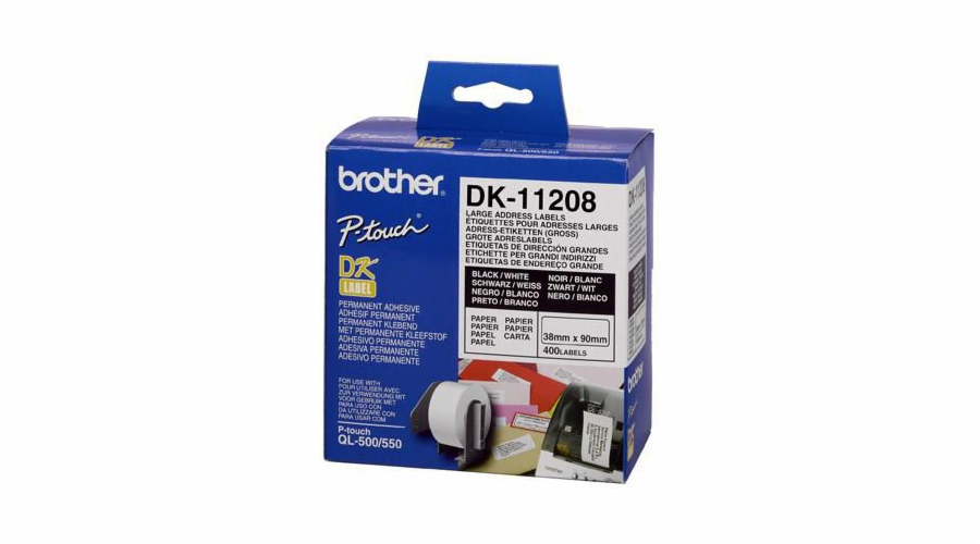 Brother páska DK-11208 (černá na bílé)