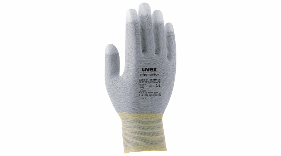 UVEX Rukavice Unipur carbon vel. 9/citlivé antist. pro přesné práce s elektron. součástkami/dlaň a prsty pokryté uhlíkem