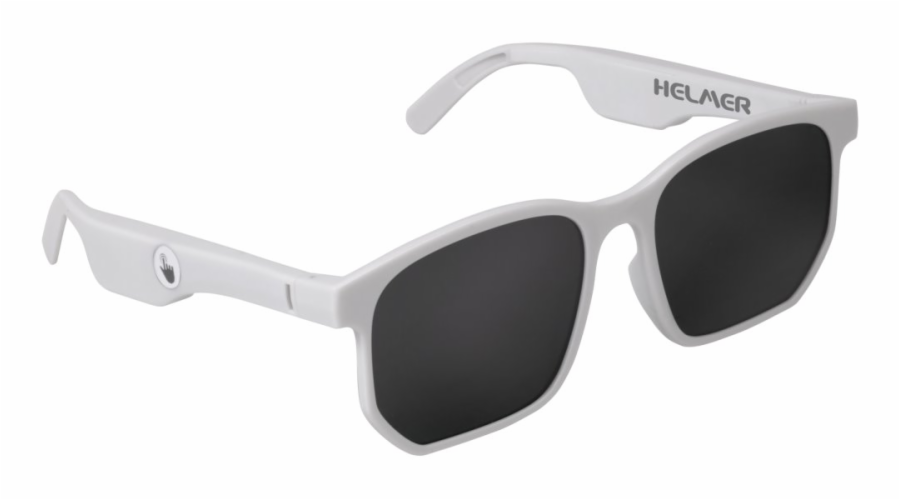 Helmer SG 12 bílé HLMSG12wh HELMER chytré brýle SG 12/ polarizační/ dotykové/ UV 400/ Bluetooth/ repro/ sluchátka/ mikrofon/ bílé