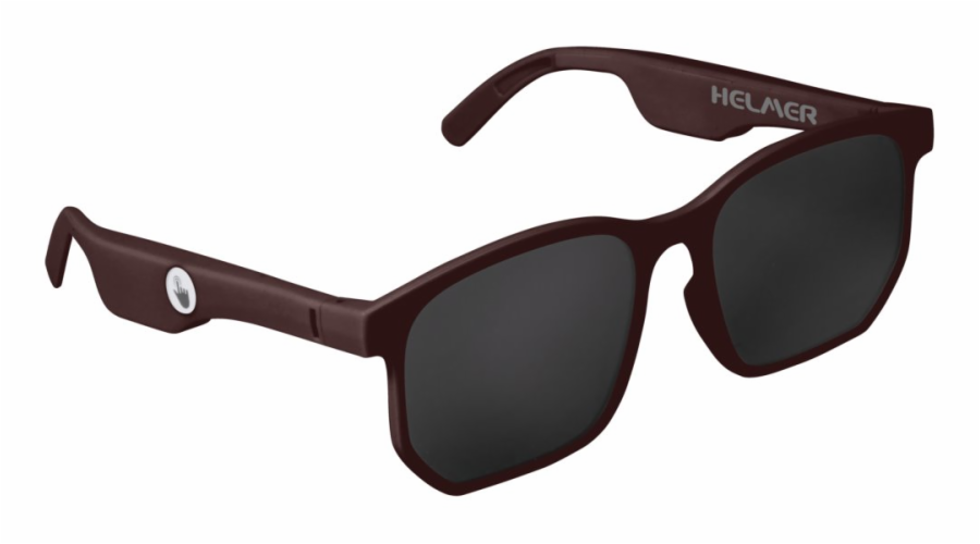 Helmer SG 12 HLMSG12br HELMER chytré brýle SG 12/ polarizační/ dotykové/ UV 400/ Bluetooth/ repro/ sluchátka/ mikrofon/ hnědé