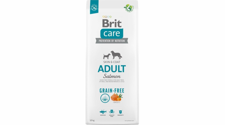 Dry food for adult dogs small and medium breeds - BRIT Care Grain-free Adult Salmon- 12 kg