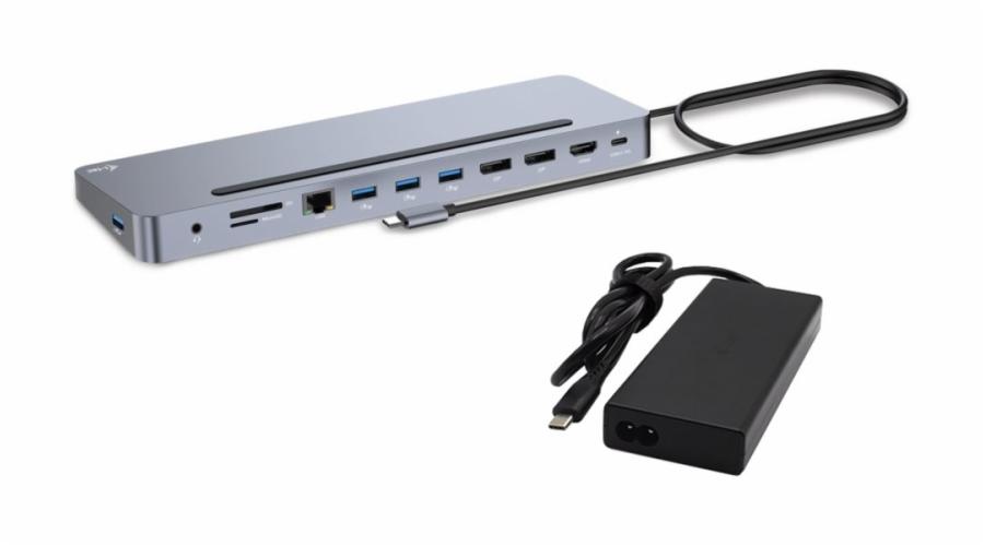 i-Tec C31FLAT2PDPRO100W i-tec USB-C Metal Ergonomic 4K 3x Display Docking Station, PD 100W + i-tec Universal Charger 100W (bundle)