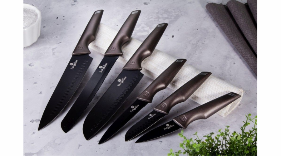 BERLINGERHAUS Sada nožů s nepřilnavým povrchem 6 ks Carbon Pro Edition BH-2596