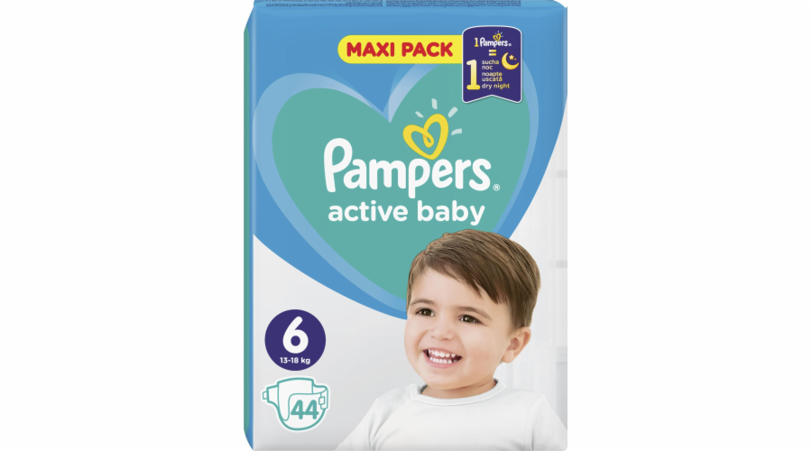 Pampers Active Baby Plenky Velikost 6, 13kg-18kg, 44ks
