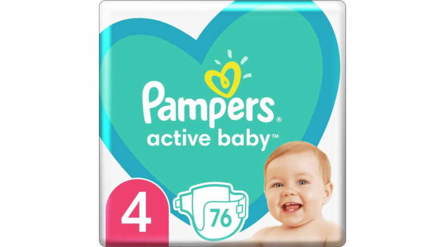 Pampers Active Baby Plenky Velikost 4, 9kg-14kg, 76ks
