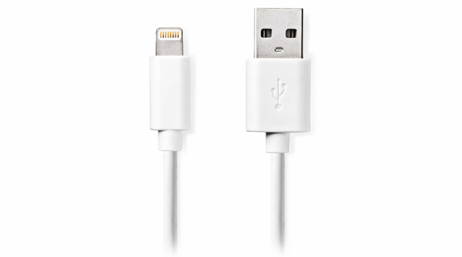 NEDIS synchronizační a nabíjecí kabel/ Apple Lightning 8-pin zástrčka - USB A zástrčka/ bílý/ bulk/ 1m
