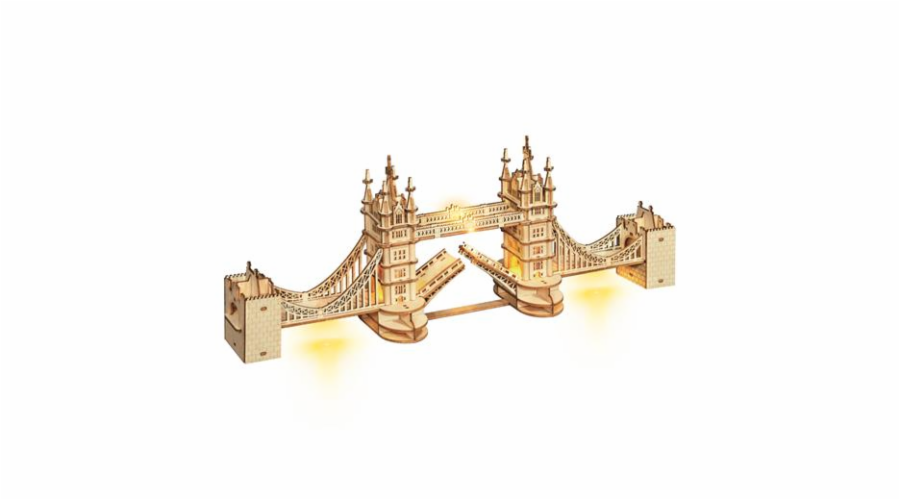 Hračka Robotime dřevěné 3D puzzle most Tower Bridge svítící