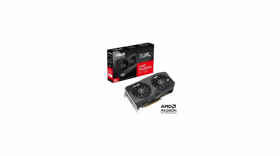 Asus DUAL-RX7600-O8G-V2 90YV0IH2-M0NA00 ASUS VGA AMD Radeon DUAL RX 7600 8G OC V2, AMD RX 7600, 3xDP, 1xHDMI