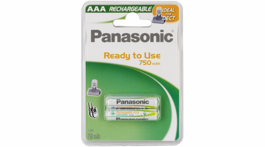 1x2 Panasonic aku NiMH Micro AAA 750 mAh Ready to Use DECT