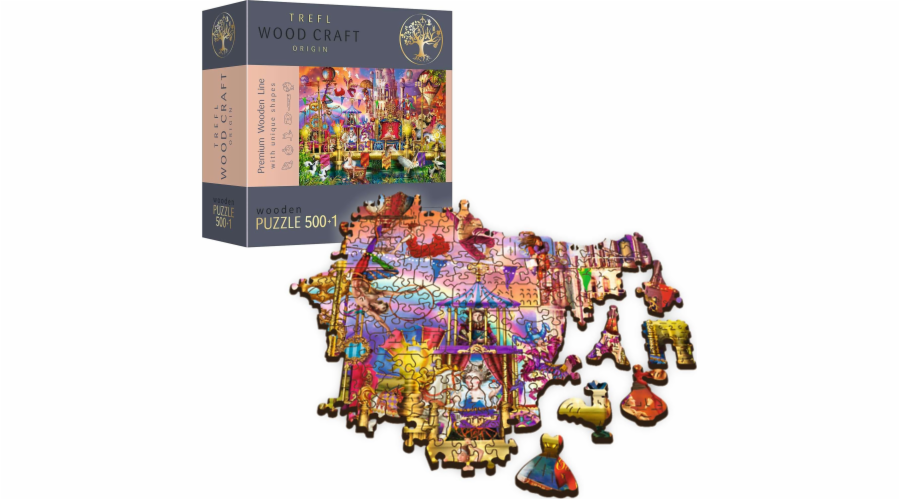 Dřevěné puzzle 500 dílků Kouzelný svět