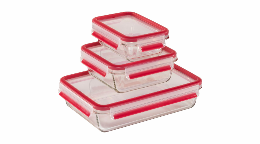 EMSA Clip&Close Glass Food Storage Box 3 pieces