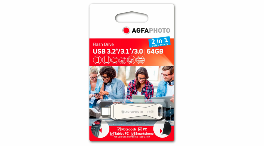 AgfaPhoto USB 3.0 2v1 64GB USB-Typ C 10543N
