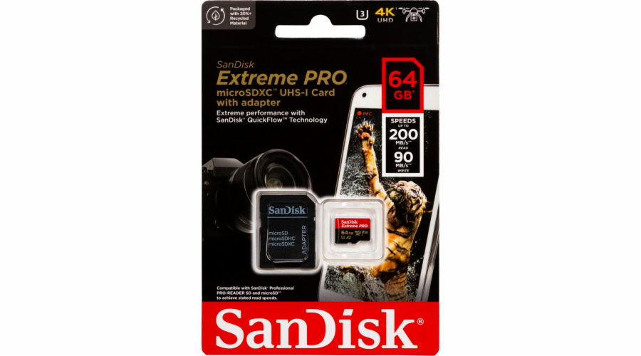 SanDisk microSDXC 64GB extreme Pro A2 C10 V30 UHS-I U3