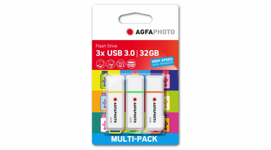 AgfaPhoto USB 3.2 Gen 1 32GB Color Mix MP3 10555