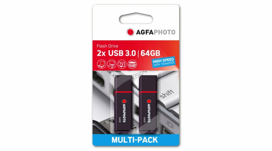 AgfaPhoto USB 3.2 Gen 1 64GB cerná MP2 10571MP2